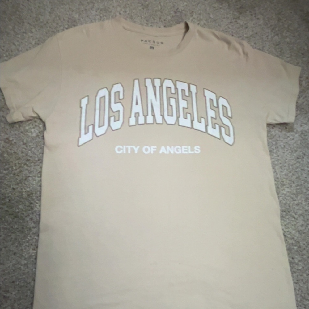 PacSun Beige 'City of Angels' Tee